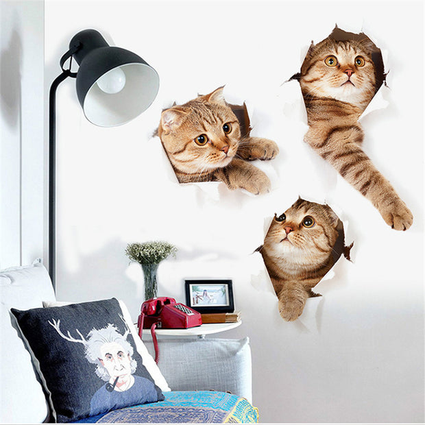 3D Lovely Cat Wall Stickers For Kids Room