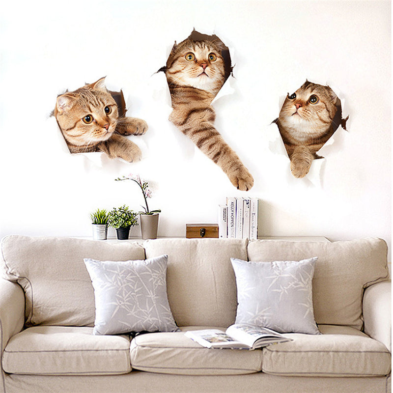 3D Lovely Cat Wall Stickers For Kids Room